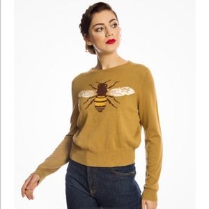 LindyBop “Caitie” Retro 50s Mustard Bee Sweater